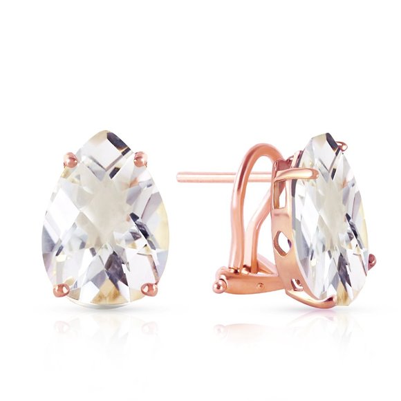 Galaxy Gold Products Jewelry - 14K.GOL FRENCH CLIPS EARRING WITH WHITE TOPAZ